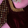 Maron Diya Velvet Blouse