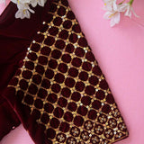 Maron Diya Velvet Blouse