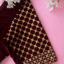 Maron Diya Velvet Blouse