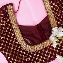 Maron Diya Velvet Blouse