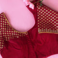 Rani Pink Diya Velvet Blouse