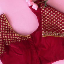 Rani Pink Diya Velvet Blouse
