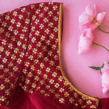 Rani Pink Diya Velvet Blouse