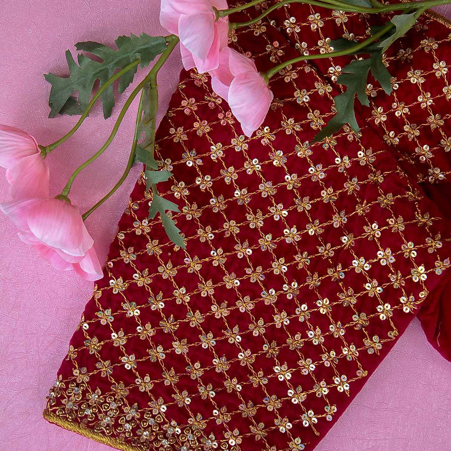 Rani Pink Diya Velvet Blouse
