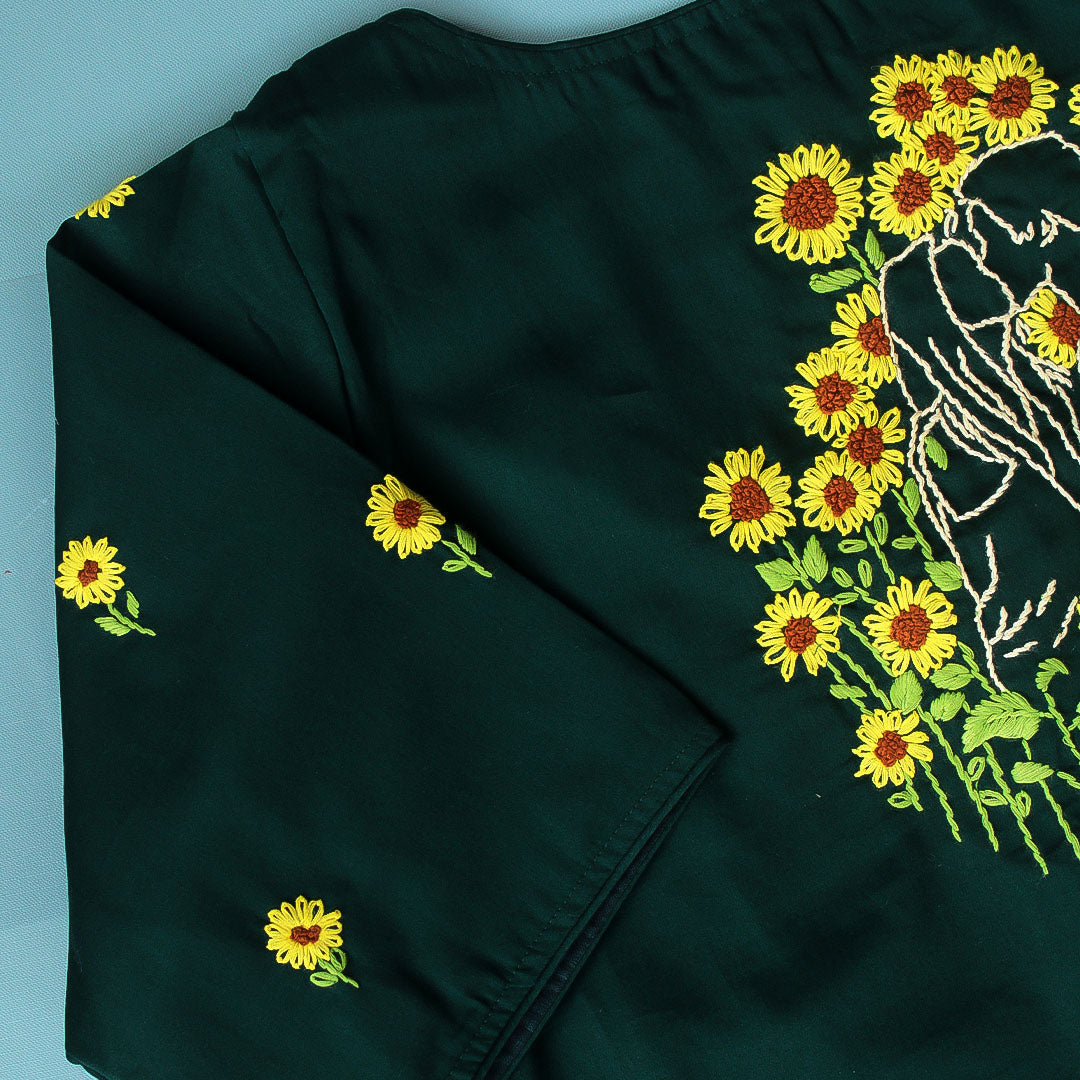 Green Oni Sunflower  Blouse