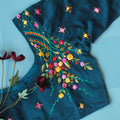 Irz Blue Embroidery Cotton Blouse