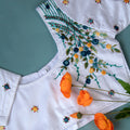 white Irz Embroidery Cotton Blouse