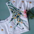 white Irz Embroidery Cotton Blouse