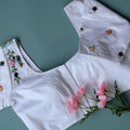 white Irz Embroidery Cotton Blouse