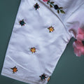 white Irz Embroidery Cotton Blouse