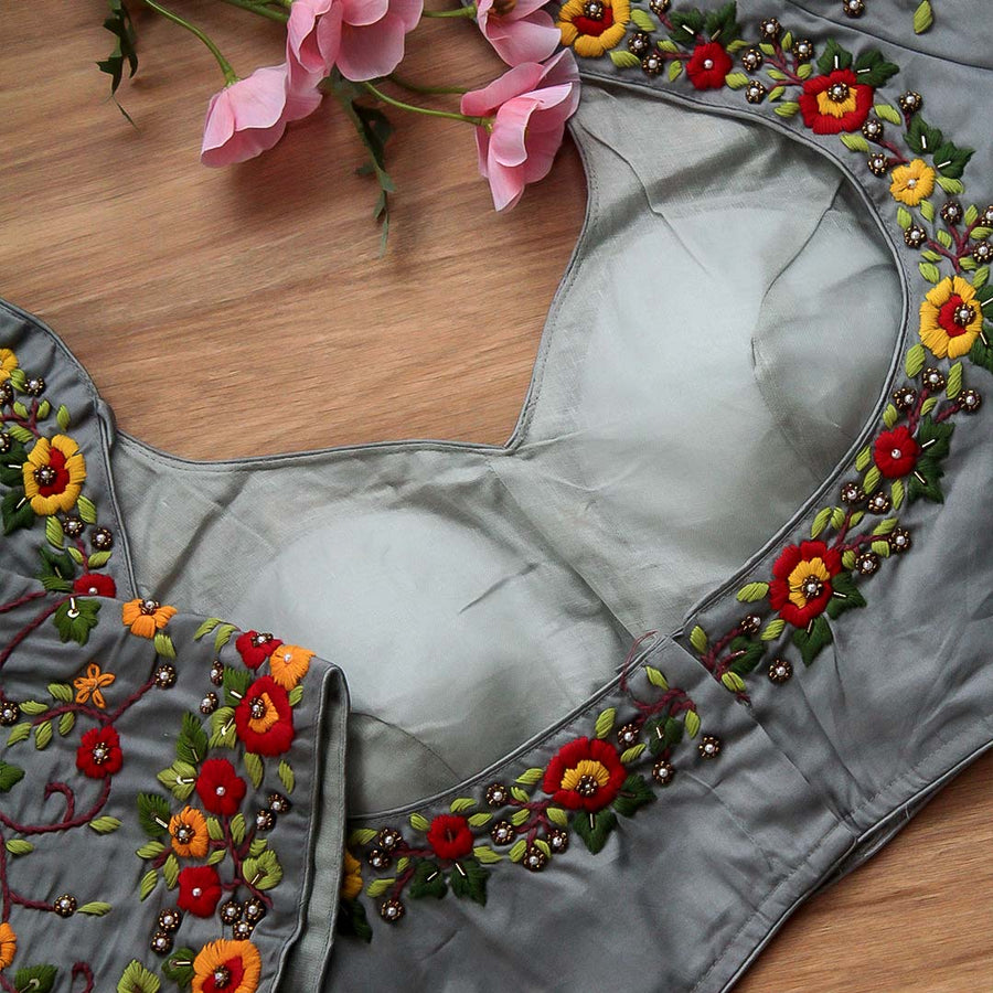 Grey Veda Nakashi  Blouse