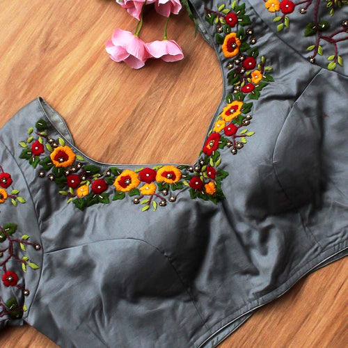 Grey Veda Nakashi  Blouse