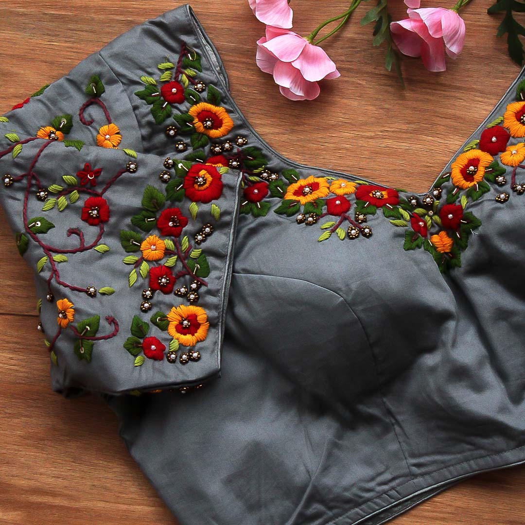 Grey Veda Nakashi  Blouse