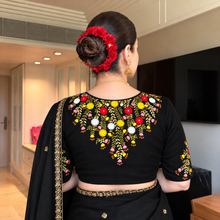 Midnight Flower garden Embroidery Blouse