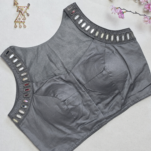 Ras Grey Mirror Work 1 Blouse
