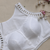 Ras White Mirror Work 1 Blouse