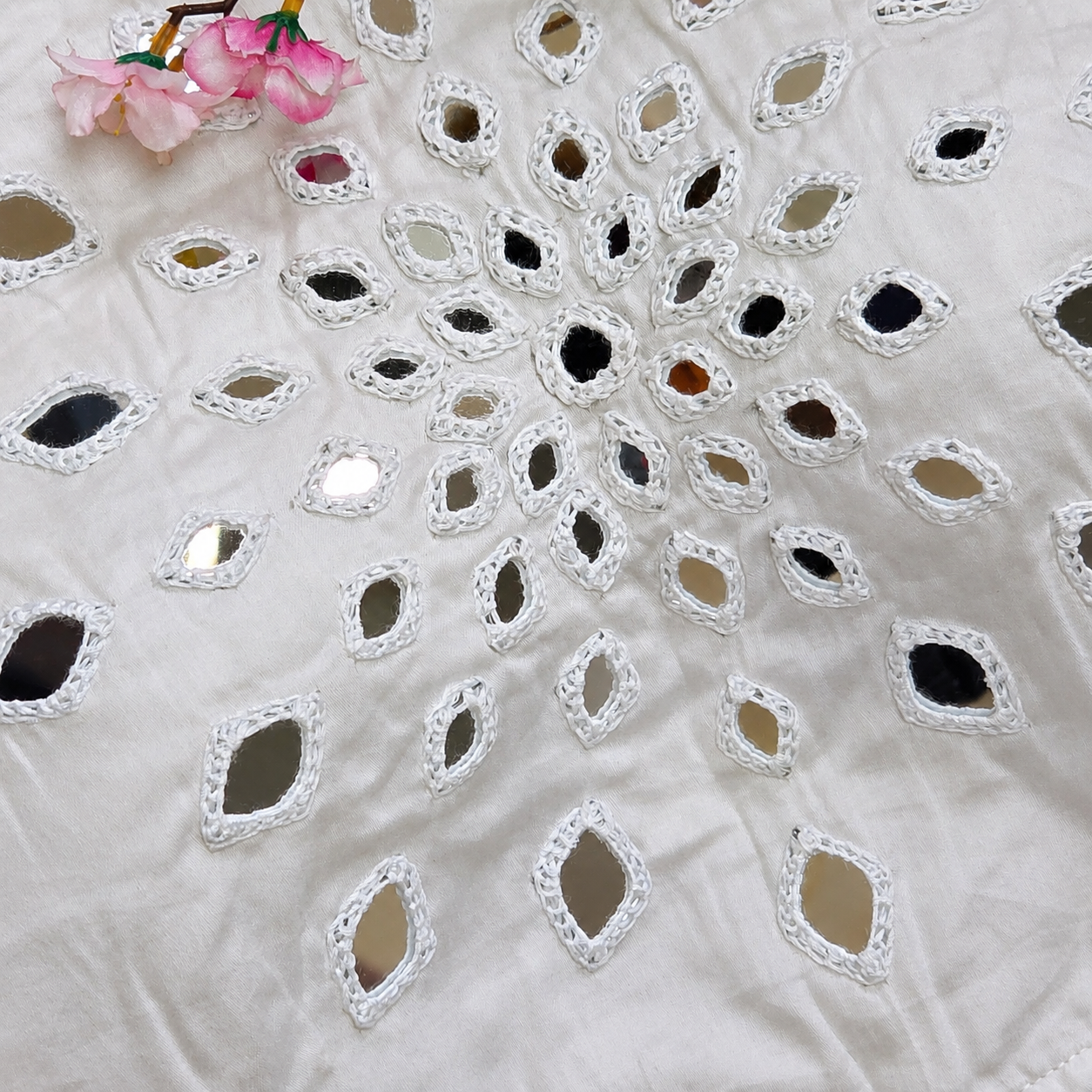Ras White Mirror Work 1 Blouse