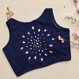 Ras Navy Blue Mirror Work 1 Blouse