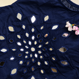 Ras Navy Blue Mirror Work 1 Blouse