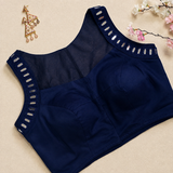 Ras Navy Blue Mirror Work 1 Blouse