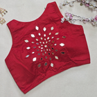 Aaina Red Mirror Work Blouse