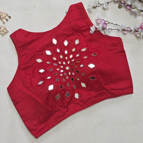 Ras Red Mirror Work 1 Blouse