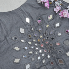 Aaina Grey Mirror Work Blouse