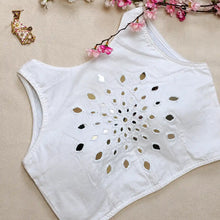 Ras White Mirror Work 1 Blouse