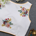 May White Cross stich Work 2 Blouse