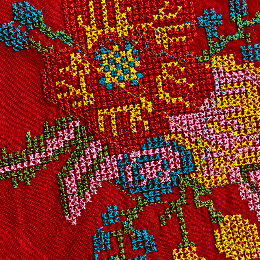 May Red Cross stich Work 2 Blouse