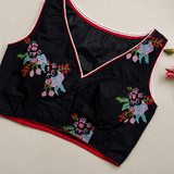 May Black Cross stich Work 2 Blouse