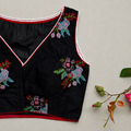 May Black Cross stich Work 2 Blouse