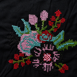 May Black Cross stich Work 2 Blouse