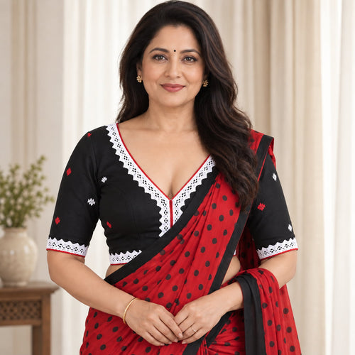 Black Jamdani Cotton blouse