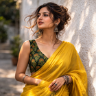 Ajrakh Green Sleeveless Blouse