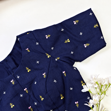 Navy Blue Double Zip Blouse