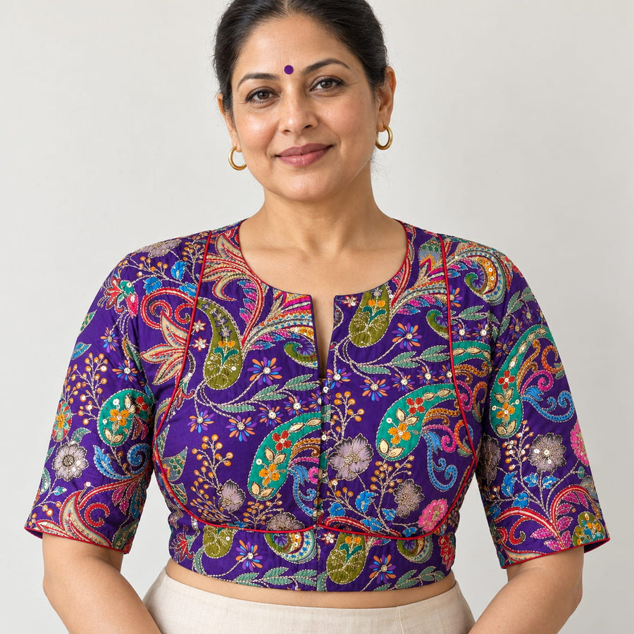 Kairi Purple Floral Blouse