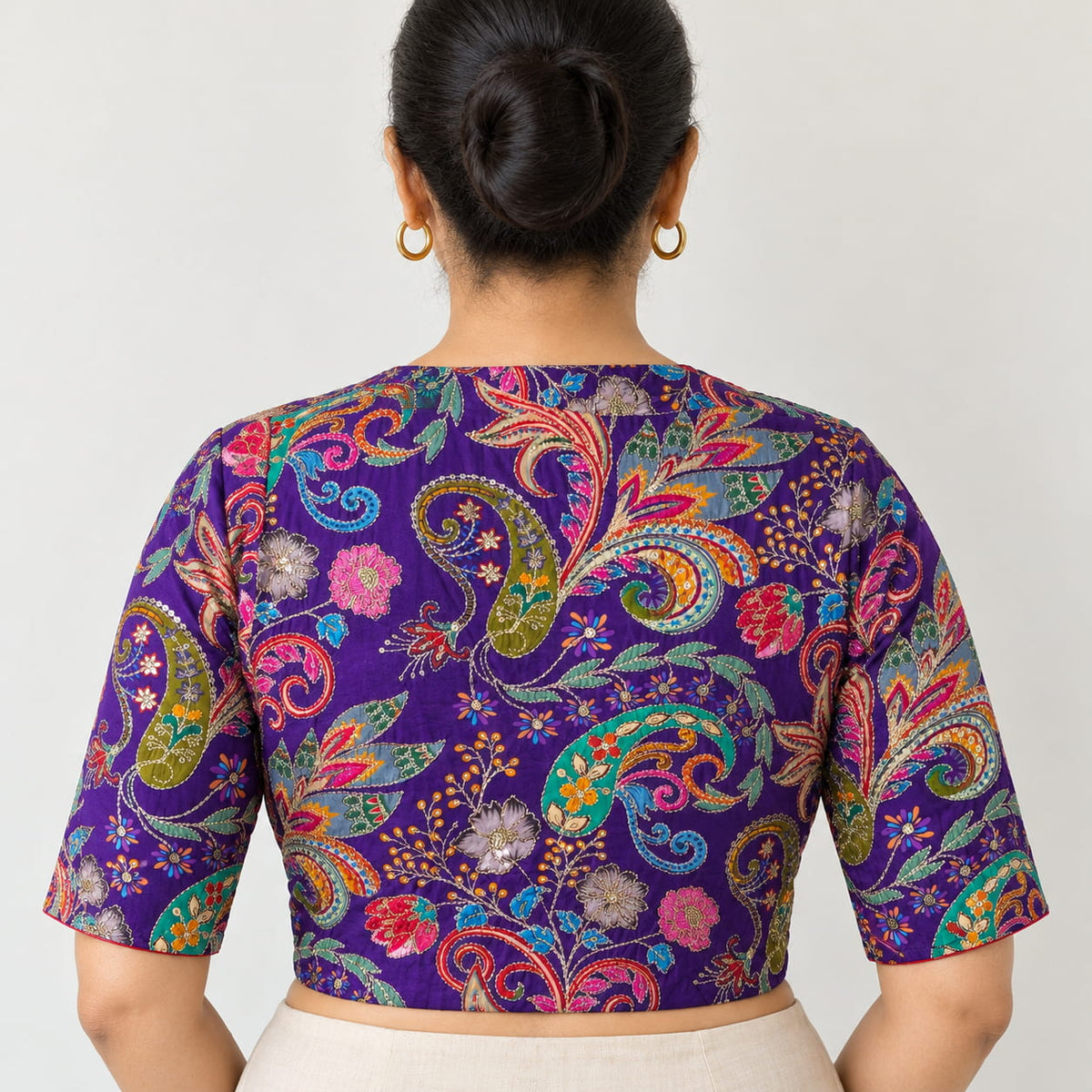 Kairi Purple Floral Blouse