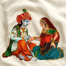 Radha Krishna Hand Painted Off White Silk Blouse