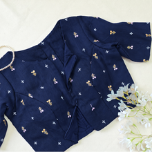 Navy Blue Double Zip Blouse