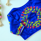 Neel Royal Blue Floral Embroidered Blouse