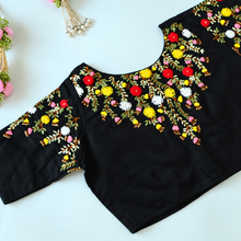 Midnight Flower garden Embroidery Blouse