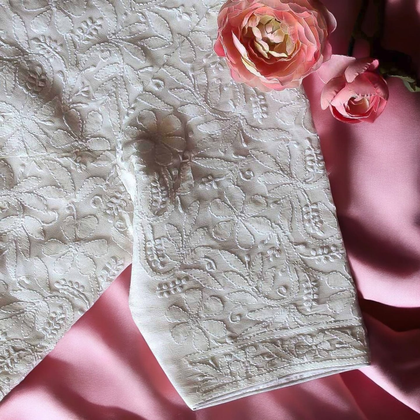White Chikankari  work Blouse