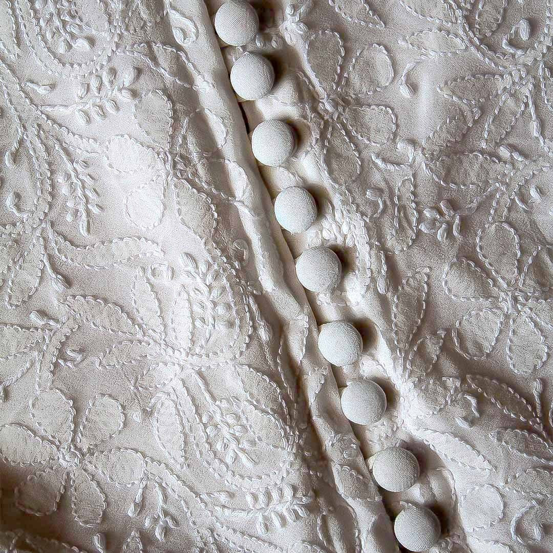 White Chikankari  work Blouse