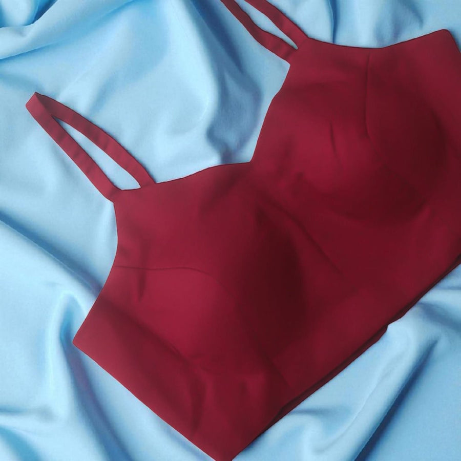 Maroon Spaghetti Blouse
