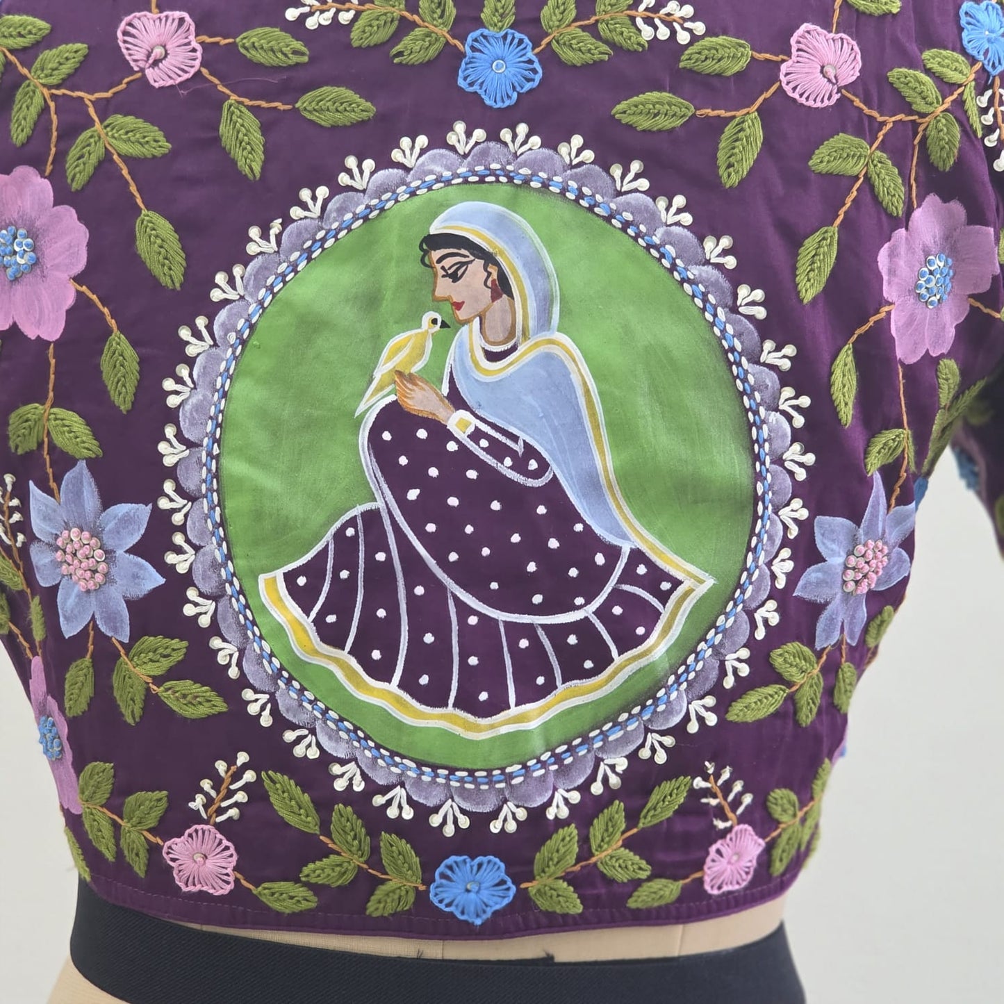 Wine Female Emb+Painting Blouse