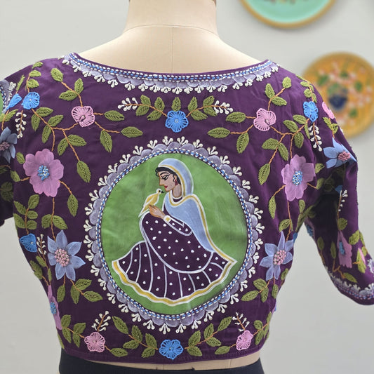 Wine Female Emb+Painting Blouse