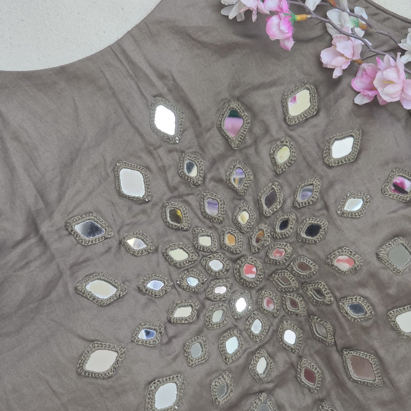 Ras Grey Mirror Work 1 Blouse