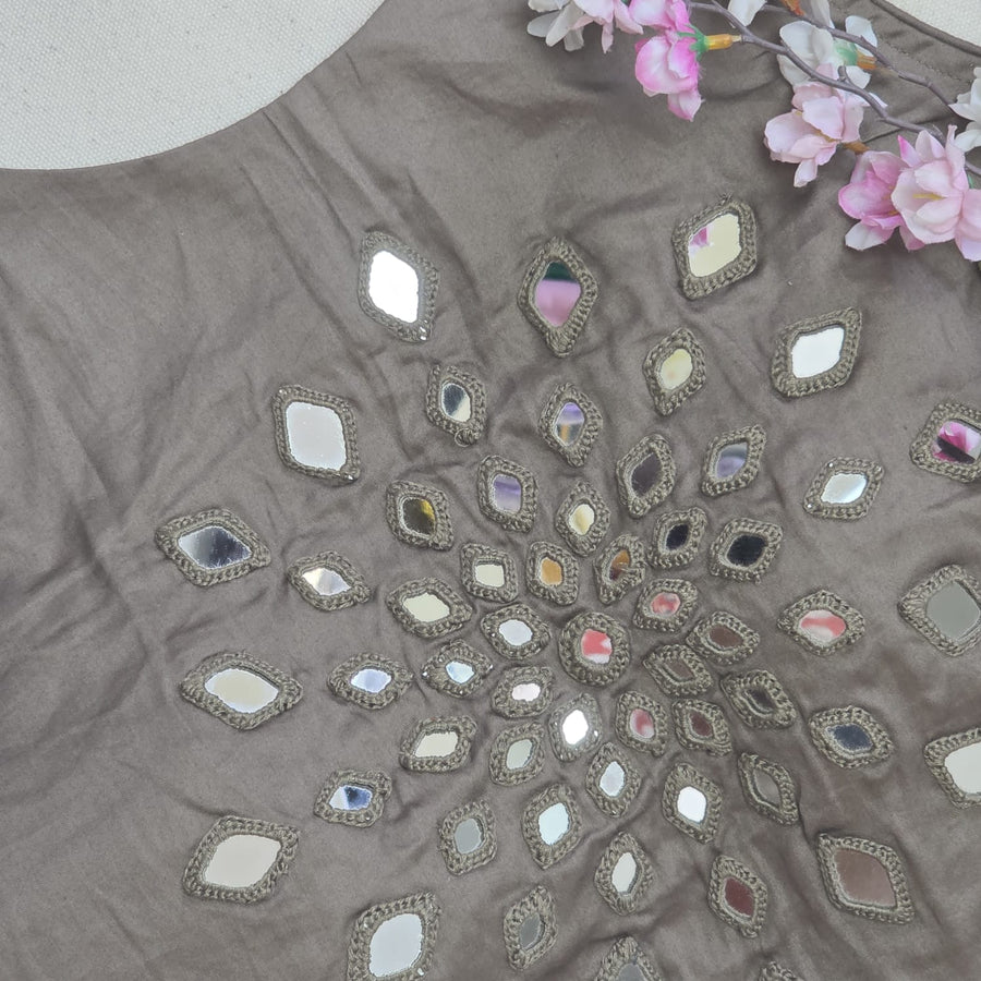 Ras Grey Mirror Work 1 Blouse