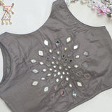 Ras Grey Mirror Work 1 Blouse
